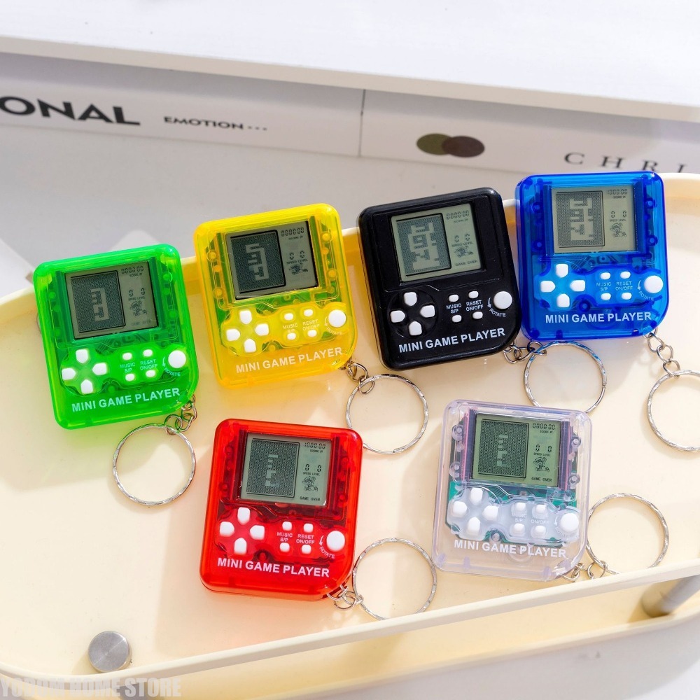 クラシックな懐かしいテトリス携帯ゲーム機キーホルダーチャーム - Gaming Console Keychain のレビューと価格